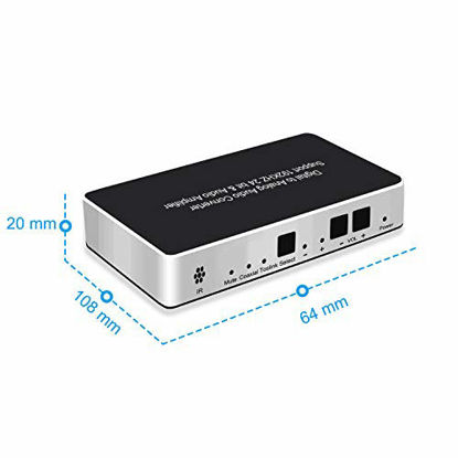 Picture of Digital to Analog Audio Converter, Optical to Analog Converter with Remote, DAC Converter Support 192KHz/24bit with IR Remote Control