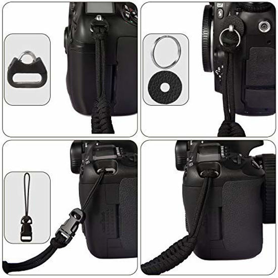 Picture of Camera Wrist Strap Designed by TAKHRWOD, Hand-Woven Elegant Universal Camera Hand Strap and Camera Wrist Bands for Male and Female Photographers Adjustable Camera Wrist Strap (Black)