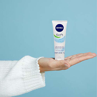 Picture of NIVEA Soft Moisturizing Crème - Pack of 3, All-In-One Cream For Body Face and Hands, Travel Size - 2.6 oz. Tubes