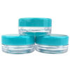 Picture of (Quantity: 50 Pieces) Beauticom 3G/3ML Round Clear Jars with Teal Sky Blue Lids for Scrubs, Oils, Toner, Salves, Creams, Lotions, Makeup Samples, Lip Balms - BPA Free