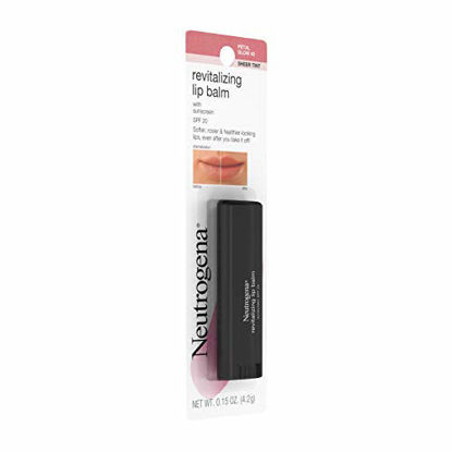 Picture of Neutrogena Revitalizing and Moisturizing Tinted Lip Balm with Sun Protective Broad Spectrum SPF 20 Sunscreen, Lip Soothing Balm with a Sheer Tint in Color Petal Glow 40,.15 oz