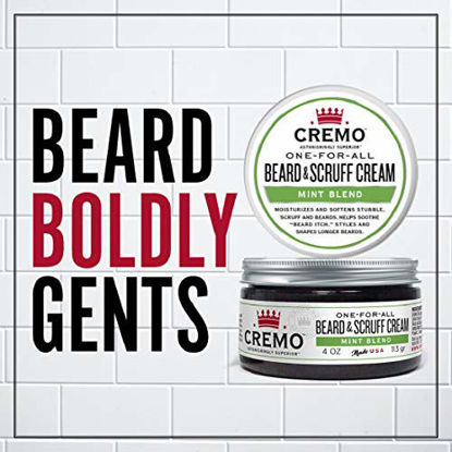 Picture of Cremo Mint Blend Beard & Scruff Cream, Moisturizes, Styles and Reduces Beard Itch for All Lengths of Facial Hair, 4 Oz