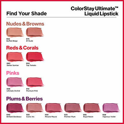 Picture of Revlon ColorStay Ultimate Liquid Lipstick, Satin-Finish Longwear Full Coverage Lip Color, Top Tomato (050), 0.07 oz