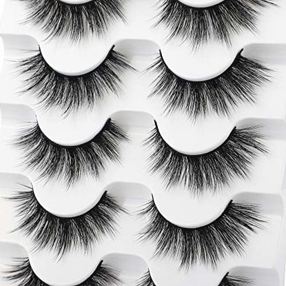 Picture of JIMIRE 14MM False Eyelashes Fluffy Natural Eyelashes 3D Faux Mink Lashes Pack 5 Pairs