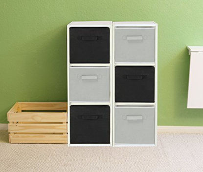 Picture of 6 Pack - SimpleHouseware Foldable Cube Storage Bin, Black