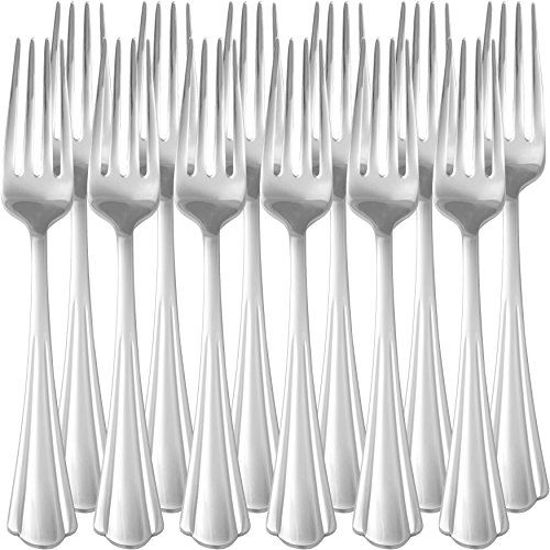 GetUSCart- Amazon Basics Stainless Steel Dinner Forks with Scalloped ...