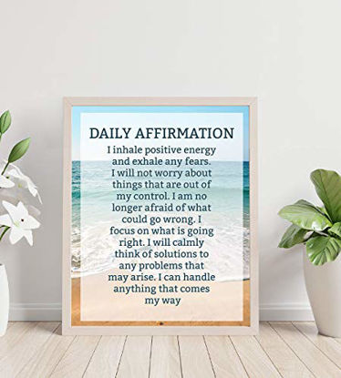 Picture of "Daily Affirmations- Self Talk"-8 x 10" Inspirational Poster Print. Motivational Wall Art-Ready to Frame. Ideal for Home Décor-Office Décor. Program Yourself to Win the Day! Great Gift for Graduates.