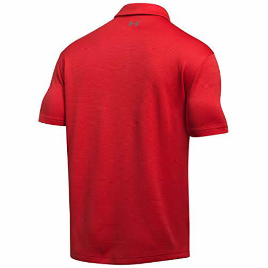 GetUSCart- Under Armour Men's Tech Golf Polo, Red (600)/Graphite, Small