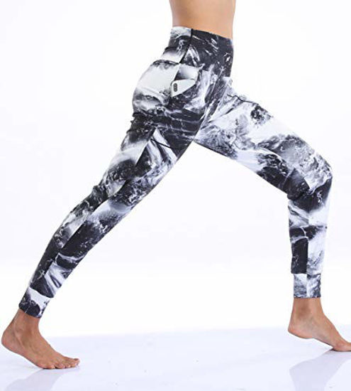 Oalka Women's Joggers High Waist Yoga Pockets Sweatpants Sport Workout  Pants Spindrift L