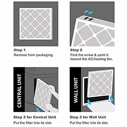 Picture of Aerostar Clean House 16x24x1 MERV 8 Pleated Air Filter, Made in the USA, 6-Pack,White