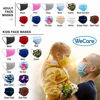 Picture of WeCare Individually Wrapped Disposable Face Masks - 50 Pack, Blue - Soft on Skin - 3 Ply Protectors with Elastic Earloops - Latex Free, Non Woven, Single Use - Effective Filtration - Retail Packaging