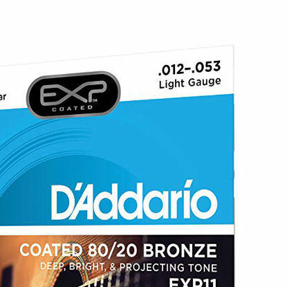 Picture of D'Addario EXP11 with NY Steel Acoustic Guitar Strings, 80/20, Coated, Light, 12-53