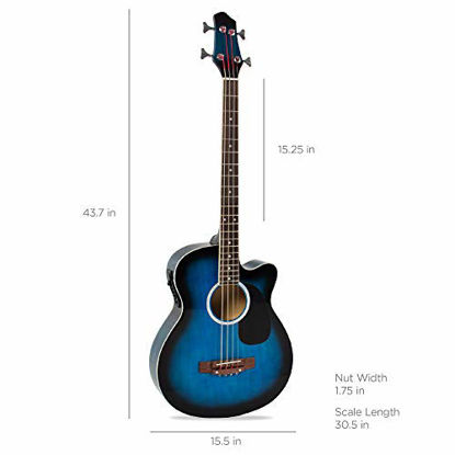 Picture of Best Choice Products 22-Fret Full Size Acoustic Electric Bass Guitar w/ 4-Band Equalizer, Adjustable Truss Rod