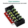 Picture of 10pcs (5 Sets) 5 Positions Dual Row 600V 25A Screw Terminal Strip Blocks with Cover + 400V 25A 5 Positions Pre-Insulated Terminals Barrier Strip (Black & Red) by MILAPEAK