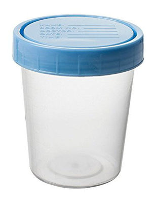 Picture of 20 Pack of 4oz Sterile Specimen Cups Individually Bagged with Screw On Lids