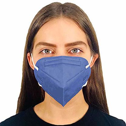 Picture of M95i Disposable 5-Layer Efficiency Protective Adult Face Mask 5-Ply Design Made in USA 5 Units (Denim Blue)