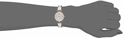 Picture of Anne Klein Women's AK/1980WTRG Diamond-Accented Dial White and Rose Gold-Tone Bangle Watch