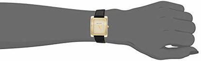 Picture of Anne Klein Women's AK/2706CHBK Gold-Tone and Black Leather Strap Watch