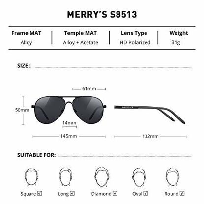 Picture of MERRY'S Men's Polarized Driving Sunglasses For Men Unbreakable Frame UV400 S8513