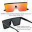 Picture of FEISEDY Fashion Siamese Lens Sunglasses Women Men Succinct Square Style UV400 B2470 (RED Mirrored, 60)