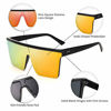 Picture of FEISEDY Fashion Siamese Lens Sunglasses Women Men Succinct Square Style UV400 B2470 (RED Mirrored, 60)
