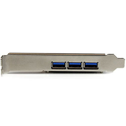 Picture of StarTech.com 4 Port PCI Express USB 3.0 Card - 3 External and 1 Internal - Native OS Support in Windows 8 and 7 - Standard and Low-Profile (PEXUSB3S42)