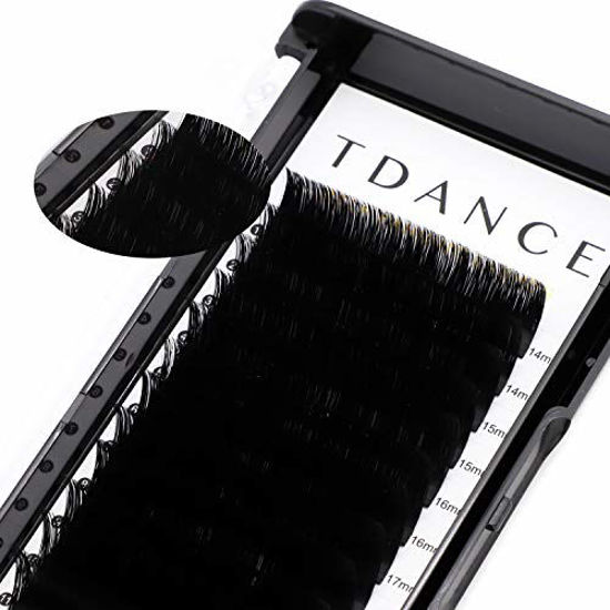 Picture of TDANCE Eyelash Extension Supplies Rapid Blooming Volume Eyelash Extensions Thickness 0.07 C Curl Mix 14-19mm Easy Fan Volume Lashes Self Fanning Individual Eyelashes Extension (C-0.07,14-19mm)