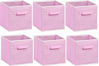 Picture of 6 Pack - SimpleHouseware Foldable Cloth Storage Cube Basket Bins Organizer, Pink (11" H x 10.75" W x 10.75" D)