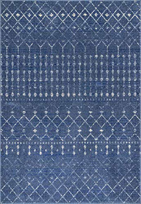 Picture of nuLOOM Moroccan Blythe Area Rug, 8' 10" x 12', Dark Blue