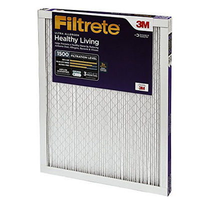 Picture of Filtrete 12x24x1, AC Furnace Air Filter, MPR 1500, Healthy Living Ultra Allergen, 2-Pack (exact dimensions 11.69 x 23.69 x 0.78)