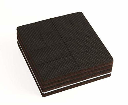 Picture of GorillaPad CB140 Non Slip Furniture Pads/Grippers (Set of 4 Floor Protectors) Pre-Scored Multiple Size, 4 Inch Square, Black
