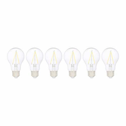 Picture of Amazon Basics 40W Equivalent, Clear, Daylight, Non-Dimmable, 10,000 Hour Lifetime, A19 LED Light Bulb | 6-Pack