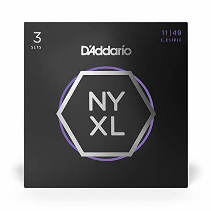 Picture of DAddario NYXL1149-3P Nickel Plated Electric Guitar Strings, Medium,11-49 (3 Sets) - High Carbon Steel Alloy for Unprecedented Strength - Ideal Combination of Playability and Electric Tone