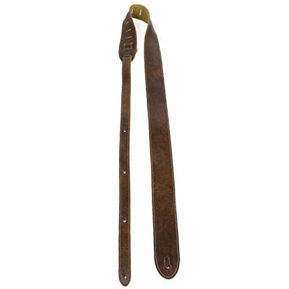Picture of Perris Leathers Deluxe Soft Italian Leather Guitar Strap, Super Soft Suede Backing, 2" inches Wide, Adjustable Length 44.5" to 64 Extra Long, Chestnut