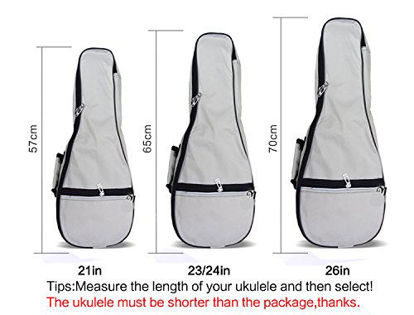 Picture of HOT SEAL Waterproof Durable Colorful Ukulele Case Bag with Storage (23/24in, gray)