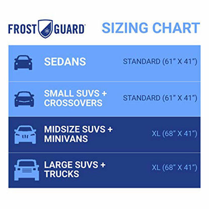 Picture of FrostGuard Plus Winter Windshield + Mirror Covers - Weather Resistant - Security Panels and Wiper Blade Cover - Protects from Snow, Ice and Frost (X-Large, Snowflake)