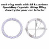 Picture of LivTee 2 PCS Crystal Rhinestone Car Engine Start Stop Decoration Ring, Bling car Accessories, Push to Start Button, Key Ignition & Knob Bling Ring, Colorful