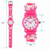 Picture of Venhoo Kids Watches 3D Cute Cartoon Waterproof Silicone Children Toddler Wrist Watch Unicorn for 3 4 5 6 7 8 9 10 Year Girls Little Child-Rose Red