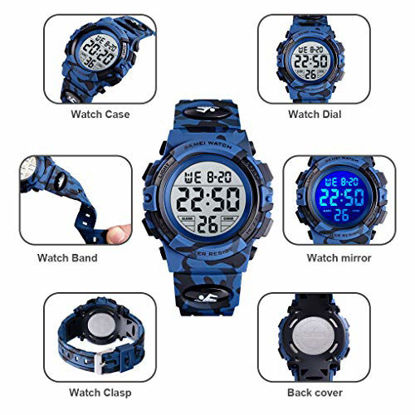 Picture of Watch for Boys Digital Sports 50M Waterproof Electronic Watches Alarm Clock 12/24 H Stopwatch Calendar Boy and Girl Wristwatch - Blue