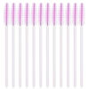 Picture of AKStore 100 PCS Disposable Eyelash Brushes Mascara Wands Eye Lash Eyebrow Applicator Cosmetic Makeup Brush Tool Kits (White-Pink)