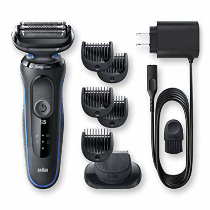 Picture of Braun Electric Razor for Men, Series 5 5020s Electric Shaver with Beard Trimmer, Rechargeable, Wet & Dry Foil Shaver with EasyClean