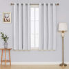 Picture of Deconovo Blackout Curtains Wave Line with Dots Foil Print Design Curtains Window Curtains with Grommet for Living Room 52 x 45 Inch Greyish White 2 Panels