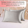 Picture of Ravmix 100% Pure Silk Pillowcase Standard Size for Hair and Skin with Hidden Zipper - Both Sides 21 Momme 600TC Hypoallergenic Mulberry Silk, 20×26 inches, 1PCS, Apricot Gray
