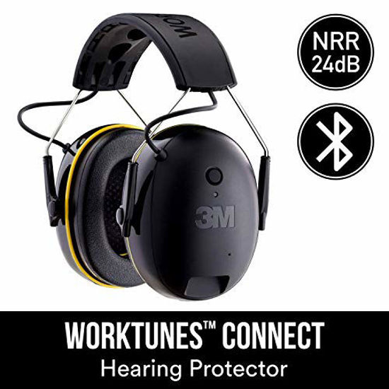 Picture of 3M WorkTunes Connect Hearing Protector with Bluetooth Technology, 24 dB NRR, Ear protection for Mowing, Snowblowing, Construction, Work Shops