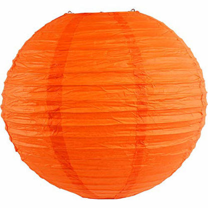 Picture of Just Artifacts 6-Inch Red Orange Chinese Japanese Paper Lanterns (Set of 5, Red Orange)