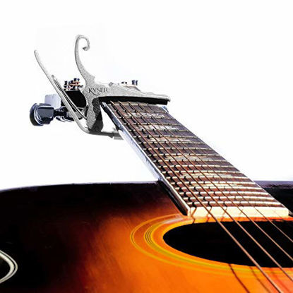 Picture of Kyser Quick-Change Capo for 6-string acoustic guitars, Silver, KG6S