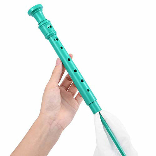 Picture of Eastar ERS-21GSB ABS Soprano Recorder Descant German Style Key of C for Kids with Thumb Rest Fingering Chart Cleaning Rod Cotton Bag, Sky Blue