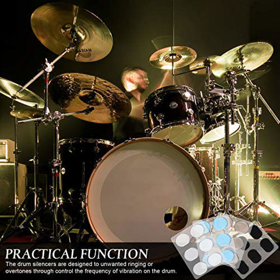 Picture of 48 Pieces Drum Dampeners Gel Pads Silicone Drum Silencers Soft Drum Dampening Gel Pads 4 Colors Drum Mute Pads for Drums Tone Control