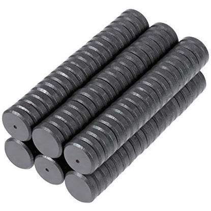 Picture of Anpro 120 Pcs Strong Ceramic Industrial Magnets Hobby Craft Magnets-11/16 Inch (18mm) Round Magnet Disc for Refrigerator Button DIY Cup Tiny Magnet Craft Hobbies, Science Projects & School Crafts