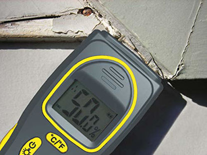 Picture of General Tools MMH800 4-In-1 Combo Moisture Meter, Pin Type or Pinless, Temperature and Humidity, Dual LCD Displays, Audible Alarm